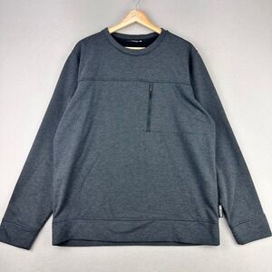 Outdoor Research Emersion Fleece Sweatshirt Mens Large Charcoal Zip Pocket Crew